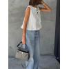 imageCicy Bell Womens Bow Front Tie Tank Tops Pleated Babydoll Top Sleeveless Cute Coquette Shirt Summer OutfitsWhite