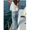 imageCicy Bell Womens Bow Front Tie Tank Tops Pleated Babydoll Top Sleeveless Cute Coquette Shirt Summer OutfitsWhite