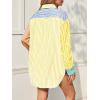 imageCicy Bell Womens Color Block Striped Button Down Shirts Oversized Trendy Casual Blouses Long Sleeve TopsBlue