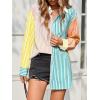 imageCicy Bell Womens Color Block Striped Button Down Shirts Oversized Trendy Casual Blouses Long Sleeve TopsBlue