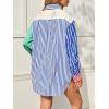 imageCicy Bell Womens Color Block Striped Button Down Shirts Oversized Trendy Casual Blouses Long Sleeve TopsRed