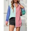 imageCicy Bell Womens Color Block Striped Button Down Shirts Oversized Trendy Casual Blouses Long Sleeve TopsRed