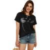 imageCicy Bell Womens Dandelion Print T Shirts Cute Graphic Tees Short Sleeve Summer Cotton Tee TopsBlack