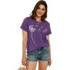 imageCicy Bell Womens Dandelion Print T Shirts Cute Graphic Tees Short Sleeve Summer Cotton Tee TopsDeep Purple