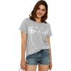 imageCicy Bell Womens Dandelion Print T Shirts Cute Graphic Tees Short Sleeve Summer Cotton Tee TopsGrey