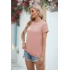 imageCicy Bell Womens Dandelion Print T Shirts Cute Graphic Tees Short Sleeve Summer Cotton Tee TopsPink