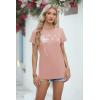 imageCicy Bell Womens Dandelion Print T Shirts Cute Graphic Tees Short Sleeve Summer Cotton Tee TopsPink