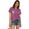 imageCicy Bell Womens Dandelion Print T Shirts Cute Graphic Tees Short Sleeve Summer Cotton Tee TopsPurple