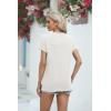 imageCicy Bell Womens Dandelion Print T Shirts Cute Graphic Tees Short Sleeve Summer Cotton Tee TopsWhite