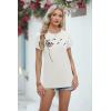 imageCicy Bell Womens Dandelion Print T Shirts Cute Graphic Tees Short Sleeve Summer Cotton Tee TopsWhite