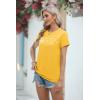 imageCicy Bell Womens Dandelion Print T Shirts Cute Graphic Tees Short Sleeve Summer Cotton Tee TopsYellow
