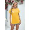 imageCicy Bell Womens Dandelion Print T Shirts Cute Graphic Tees Short Sleeve Summer Cotton Tee TopsYellow