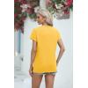 imageCicy Bell Womens Dandelion Print T Shirts Cute Graphic Tees Short Sleeve Summer Cotton Tee TopsYellow