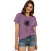 imageCicy Bell Womens Dandelion Print T Shirts Cute Graphic Tees Short Sleeve Summer Cotton Tee TopsZlight Purple