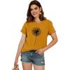 imageCicy Bell Womens Dandelion Print T Shirts Cute Graphic Tees Short Sleeve Summer Cotton Tee TopsZorange