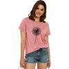 imageCicy Bell Womens Dandelion Print T Shirts Cute Graphic Tees Short Sleeve Summer Cotton Tee TopsZpink
