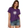 imageCicy Bell Womens Dandelion Print T Shirts Cute Graphic Tees Short Sleeve Summer Cotton Tee TopsZpurple