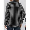 imageCicy Bell Womens Deep V Neck Blouse Casual Striped Long Sleeve Loose Fit Work Shirt TopsBlack