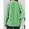imageCicy Bell Womens Deep V Neck Blouse Casual Striped Long Sleeve Loose Fit Work Shirt TopsGreen