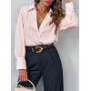 imageCicy Bell Womens Deep V Neck Blouse Casual Striped Long Sleeve Loose Fit Work Shirt TopsPink