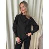 imageCicy Bell Womens Lace Trim Button Down Shirts Cotton Ruffle Long Sleeve Dressy Casual Blouse Fall Work TopsBlack