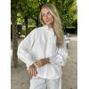 imageCicy Bell Womens Lace Trim Button Down Shirts Cotton Ruffle Long Sleeve Dressy Casual Blouse Fall Work TopsWhite