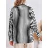 imageCicy Bell Womens Striped Button Down Shirts Casual Satin Long Sleeve Loose Work Blouse TopsBlack