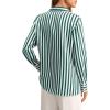 imageCicy Bell Womens Striped Button Down Shirts Casual Satin Long Sleeve Loose Work Blouse TopsDark Green