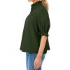 imageCicy Bell Womens Summer Blouse Dressy Casual Mock Neck Button Ruffle Puff Sleeve Loose Fit ShirtsArmy Green