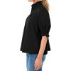 imageCicy Bell Womens Summer Blouse Dressy Casual Mock Neck Button Ruffle Puff Sleeve Loose Fit ShirtsBlack