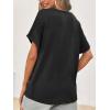 imageCicy Bell Womens Summer Oversized TShirts V Neck Rolled Short Sleeve Casual Tops Loose Fit Tunic TeesBlack