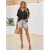 imageCicy Bell Womens Summer Oversized TShirts V Neck Rolled Short Sleeve Casual Tops Loose Fit Tunic TeesBlack