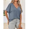 imageCicy Bell Womens Summer Oversized TShirts V Neck Rolled Short Sleeve Casual Tops Loose Fit Tunic TeesBluish Grey