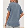imageCicy Bell Womens Summer Oversized TShirts V Neck Rolled Short Sleeve Casual Tops Loose Fit Tunic TeesBluish Grey