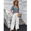 imageCicy Bell Womens Summer Oversized TShirts V Neck Rolled Short Sleeve Casual Tops Loose Fit Tunic TeesBluish Grey