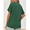 imageCicy Bell Womens Summer Oversized TShirts V Neck Rolled Short Sleeve Casual Tops Loose Fit Tunic TeesDark Green