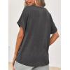 imageCicy Bell Womens Summer Oversized TShirts V Neck Rolled Short Sleeve Casual Tops Loose Fit Tunic TeesDark Grey