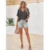 imageCicy Bell Womens Summer Oversized TShirts V Neck Rolled Short Sleeve Casual Tops Loose Fit Tunic TeesDark Grey