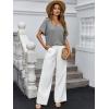 imageCicy Bell Womens Summer Oversized TShirts V Neck Rolled Short Sleeve Casual Tops Loose Fit Tunic TeesGrey