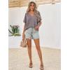 imageCicy Bell Womens Summer Oversized TShirts V Neck Rolled Short Sleeve Casual Tops Loose Fit Tunic TeesLight Brown
