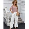imageCicy Bell Womens Summer Oversized TShirts V Neck Rolled Short Sleeve Casual Tops Loose Fit Tunic TeesPink