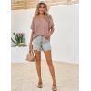 imageCicy Bell Womens Summer Oversized TShirts V Neck Rolled Short Sleeve Casual Tops Loose Fit Tunic TeesPink