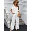 imageCicy Bell Womens Summer Oversized TShirts V Neck Rolled Short Sleeve Casual Tops Loose Fit Tunic TeesWhite