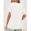 imageCicy Bell Womens Summer Oversized TShirts V Neck Rolled Short Sleeve Casual Tops Loose Fit Tunic TeesWhite
