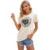 imageCicy Bell Womens T Shirts Short Sleeve Tees Sunflower Graphic Loose Summer TopsBeige