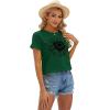 imageCicy Bell Womens T Shirts Short Sleeve Tees Sunflower Graphic Loose Summer TopsDark Green