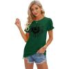 imageCicy Bell Womens T Shirts Short Sleeve Tees Sunflower Graphic Loose Summer TopsDark Green