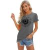 imageCicy Bell Womens T Shirts Short Sleeve Tees Sunflower Graphic Loose Summer TopsDark Grey