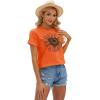 imageCicy Bell Womens T Shirts Short Sleeve Tees Sunflower Graphic Loose Summer TopsFluorescent Orange