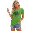 imageCicy Bell Womens T Shirts Short Sleeve Tees Sunflower Graphic Loose Summer TopsGreen